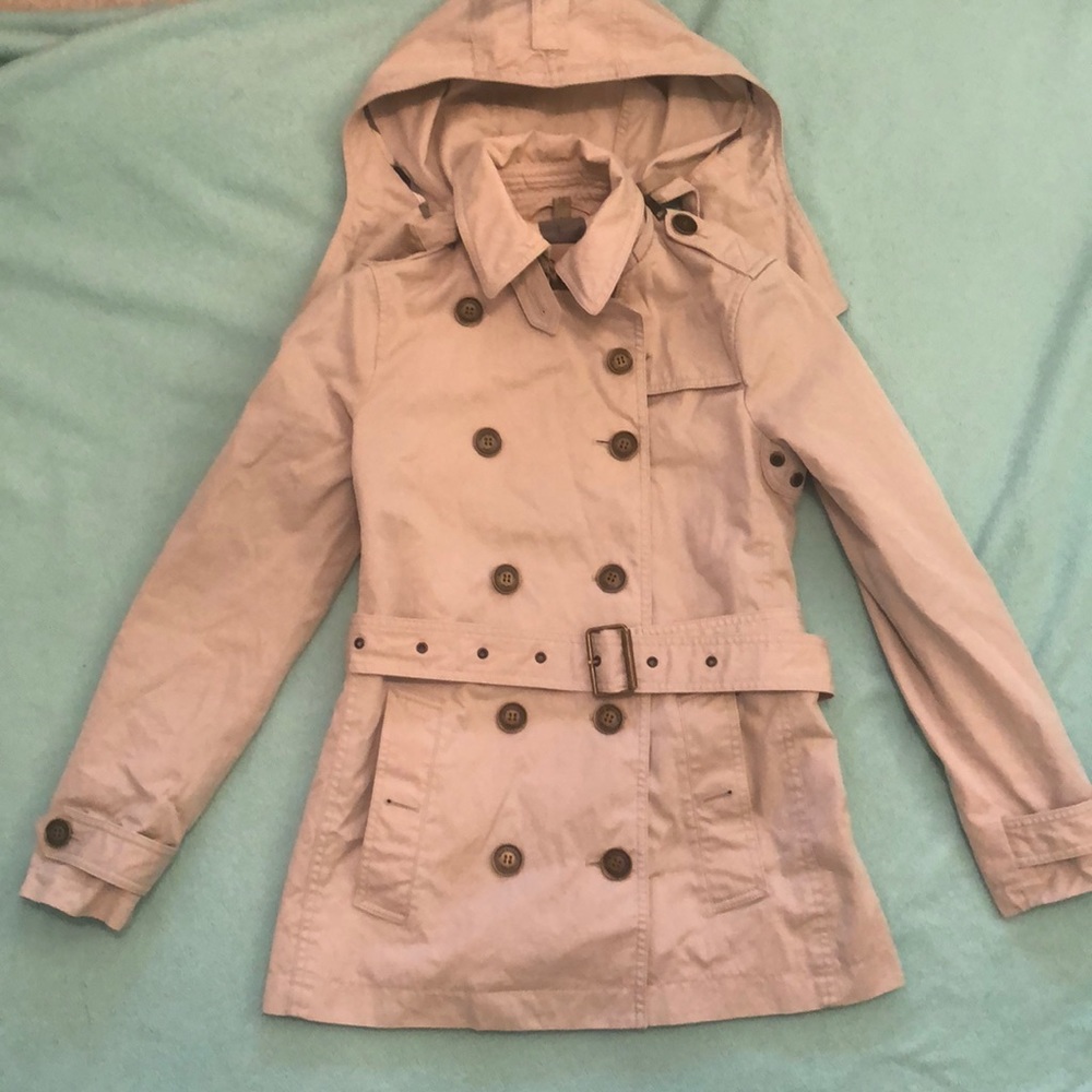 Burberry Brit hooded trench coat